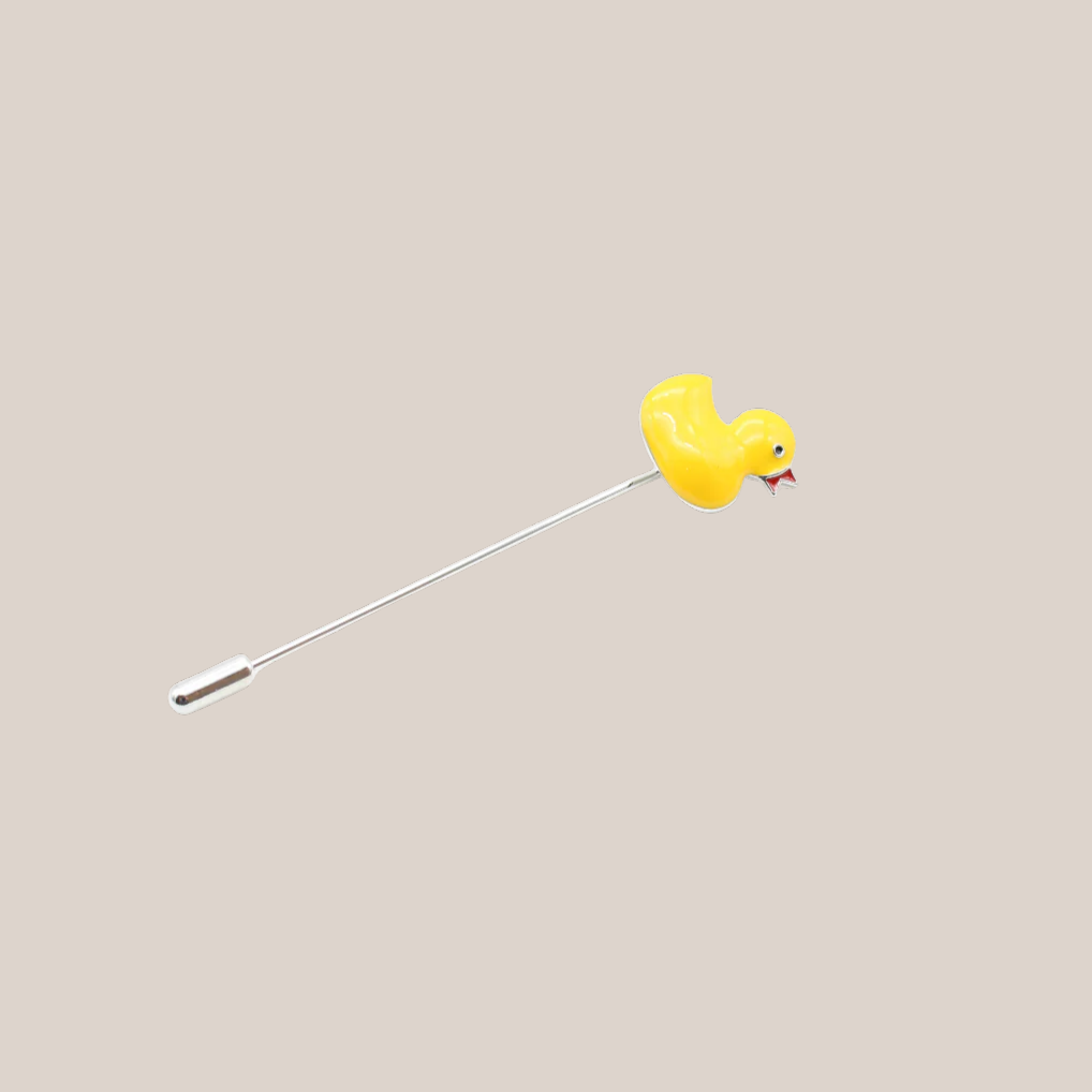 Rubber Duck Silver Lapel Pin