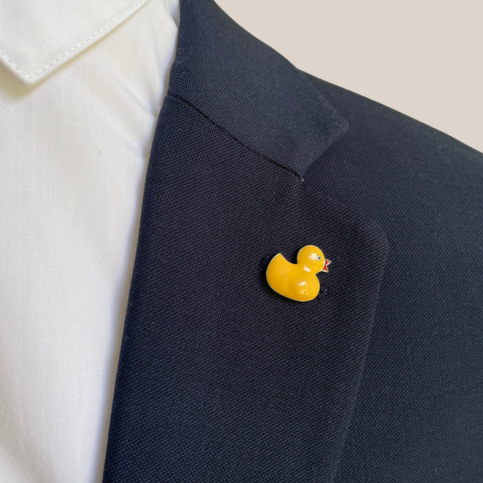 Rubber Duck Silver Lapel Pin
