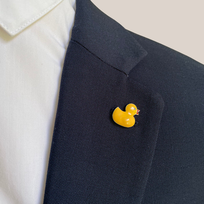 Rubber Duck Silver Lapel Pin