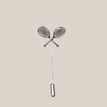 Tennis Racquets Silver Lapel Pin