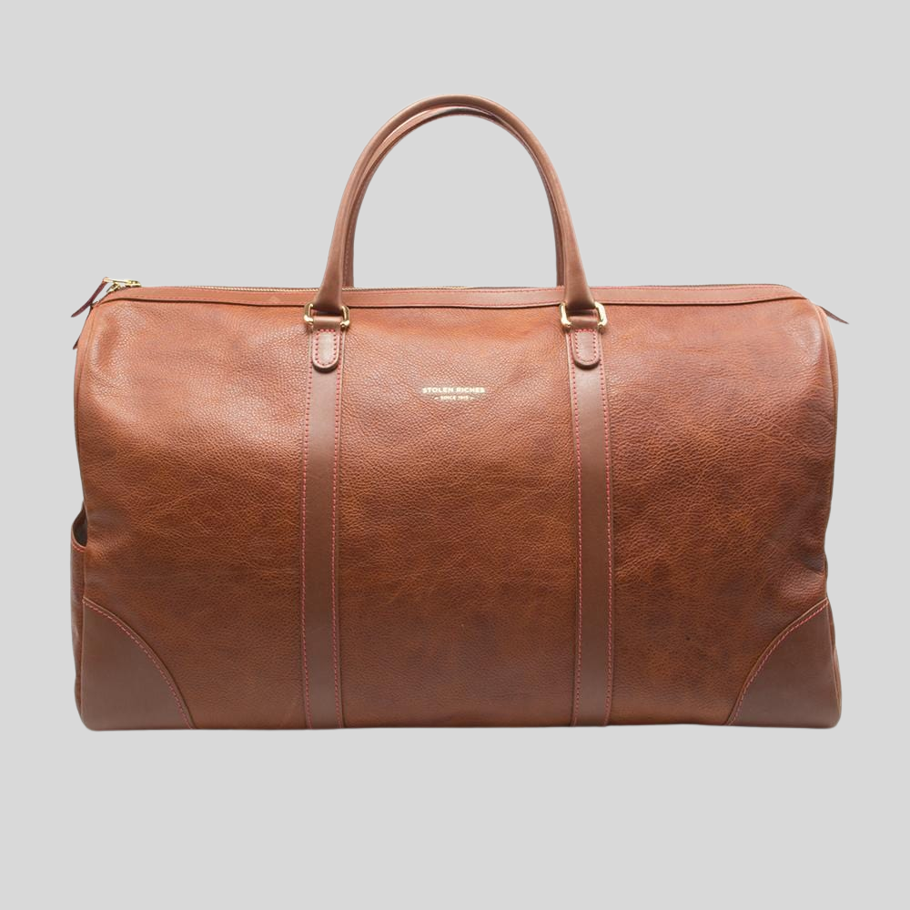 Italian Leather Weekend Bag - Brown