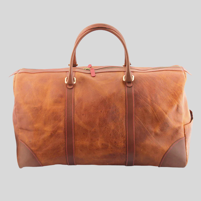 Italian Leather Weekend Bag - Brown