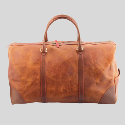 Italian Leather Weekend Bag - Brown