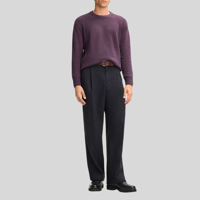 Soft Boucle Textured Sweater - Purple