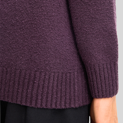 Soft Boucle Textured Sweater - Purple