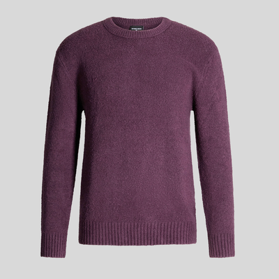 Soft Boucle Textured Sweater - Purple