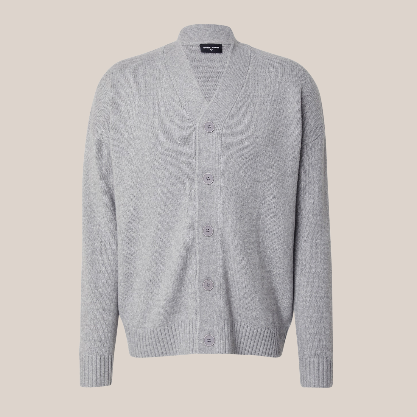 Button-Up Ribbed Cardigan - Grey