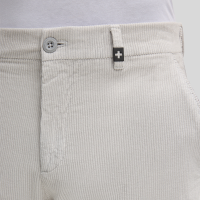 Corduroy Straight Leg Trousers - Light Grey