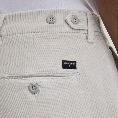 Corduroy Straight Leg Trousers - Light Grey