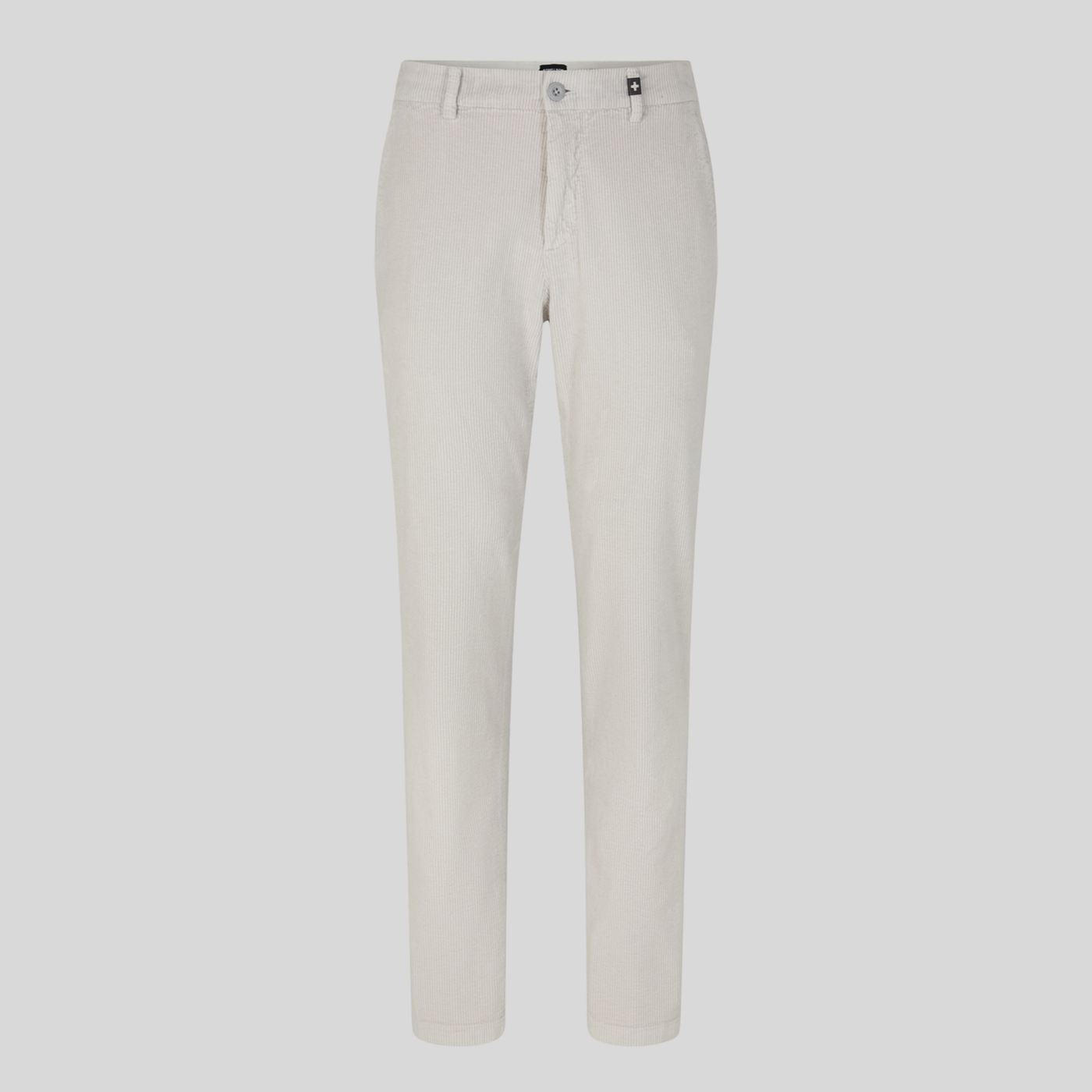 Corduroy Straight Leg Trousers - Light Grey