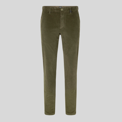 Corduroy Straight Leg Trousers - Olive