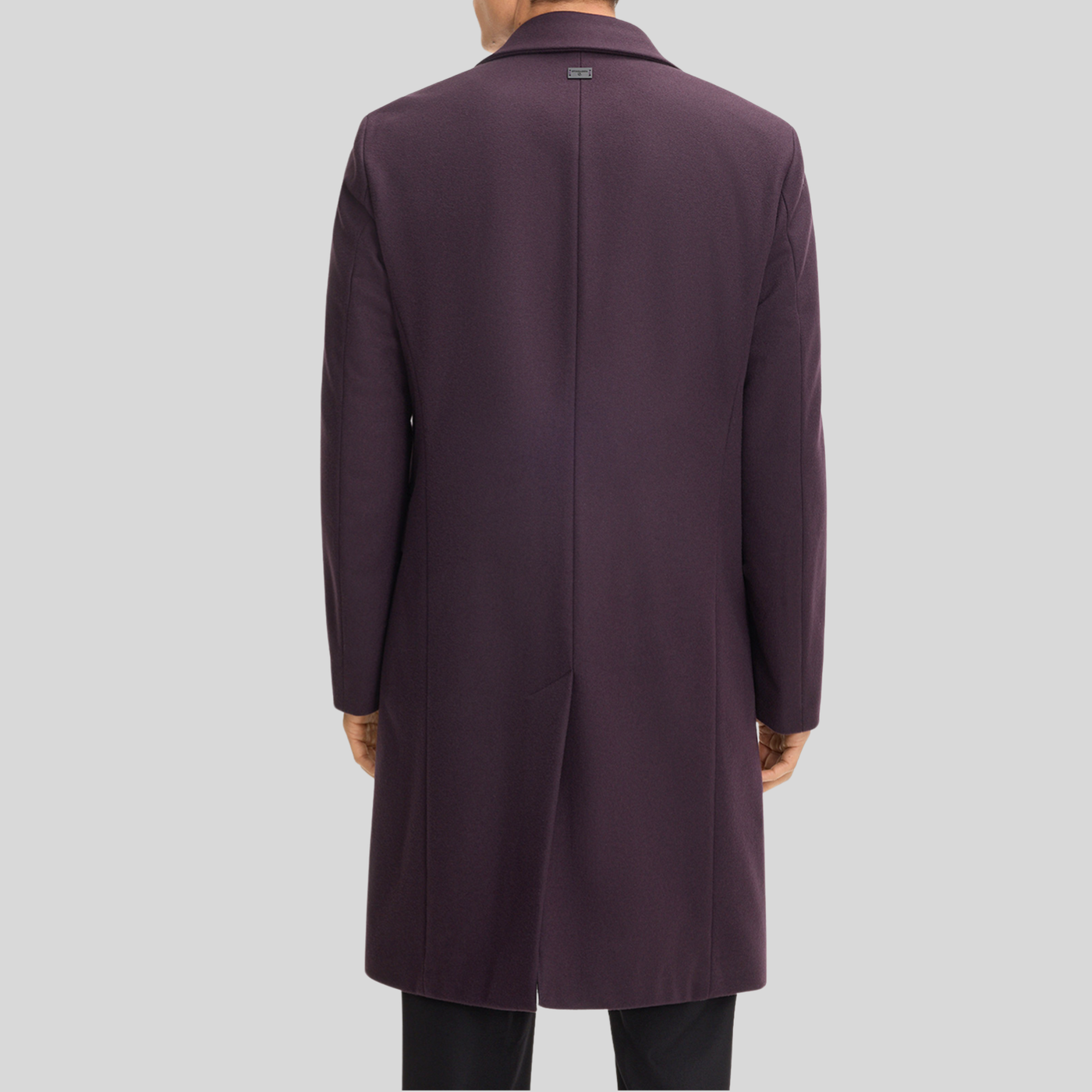 Solid Double Breasted Top Coat - Dark Purple