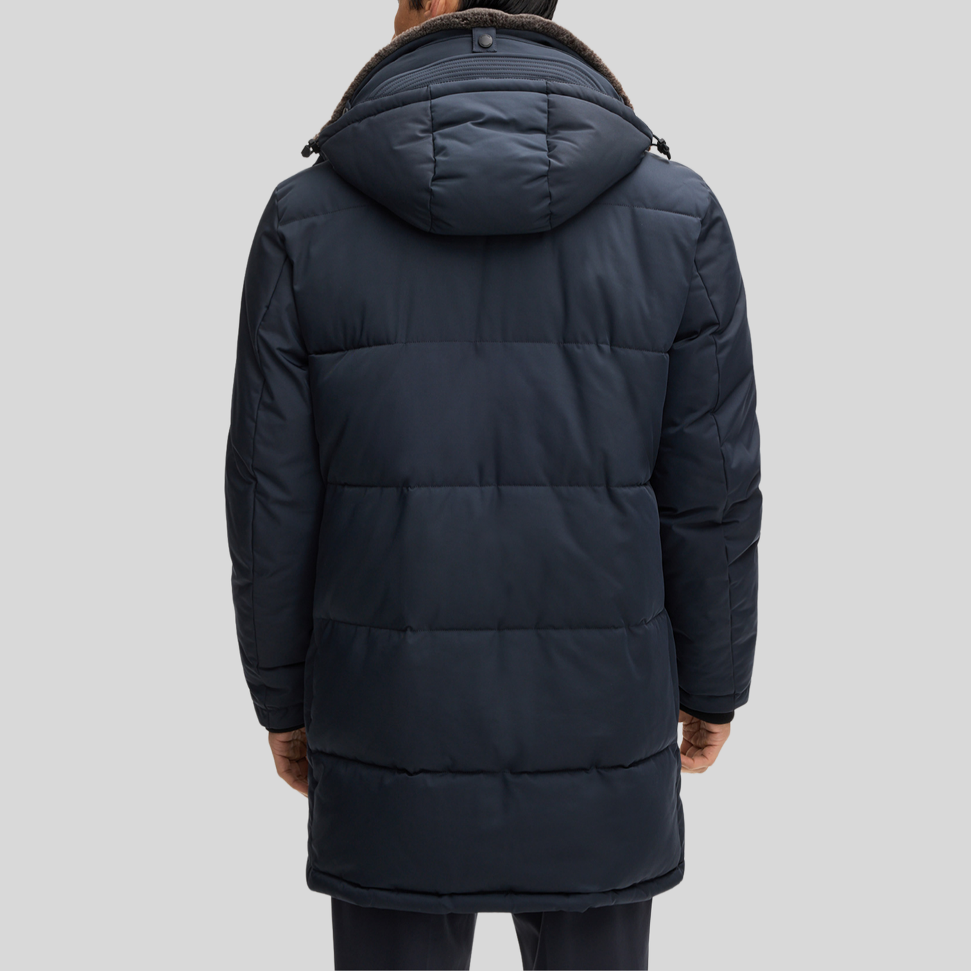 Quilted Parka with Detachable Hood - Dark Blue