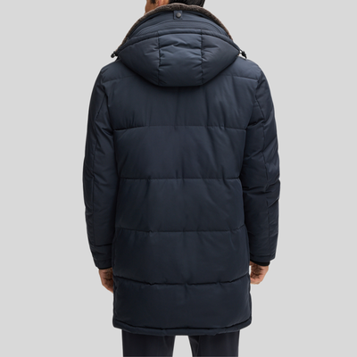 Quilted Parka with Detachable Hood - Dark Blue