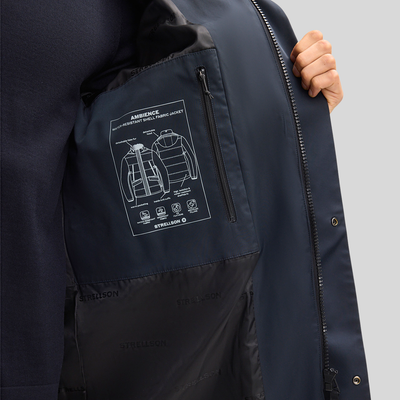 Quilted Parka with Detachable Hood - Dark Blue