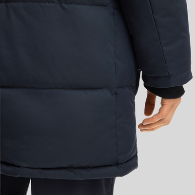 Quilted Parka with Detachable Hood - Dark Blue