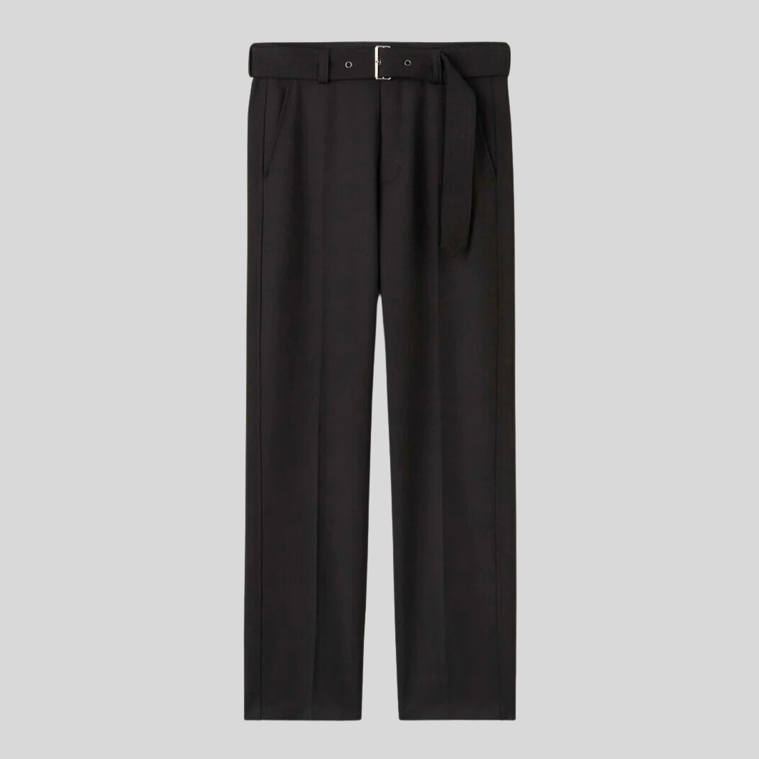 Gotstyle Fashion - Tiger Of Sweden Suits Relaxed Fit Belted Wool Blend Trouser - Black