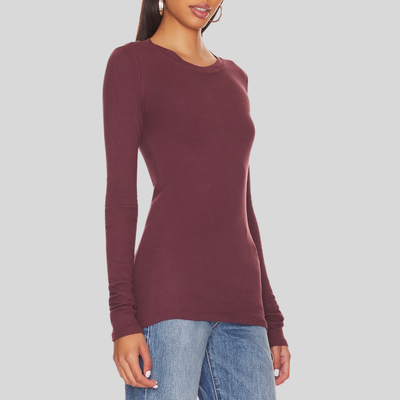 Gotstyle Fashion - LAmade Tops Waffle Knit Thermal Top - Oxblood