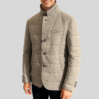 Quilted Wool/Cashmere Field Jacket - Taupe