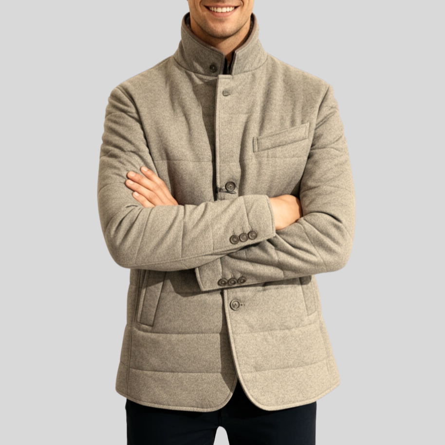 Quilted Wool/Cashmere Field Jacket - Taupe