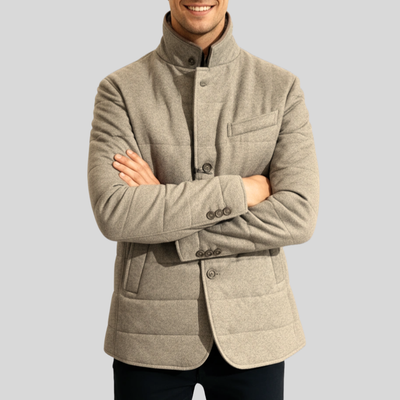 Quilted Wool/Cashmere Field Jacket - Taupe
