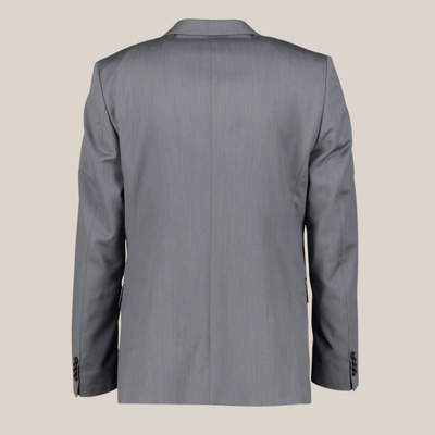 Slim Fit Wool Twill Narrow Lapel Blazer - Grey