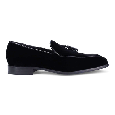 Gotstyle Fashion - Ron White Shoes Velvet Tassel Loafer - Black