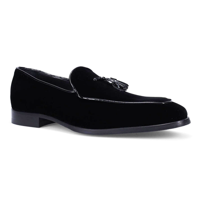Gotstyle Fashion - Ron White Shoes Velvet Tassel Loafer - Black