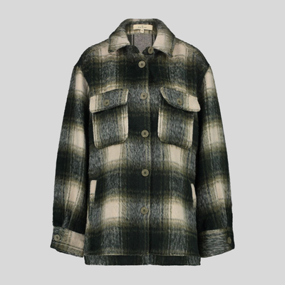 Gotstyle Fashion - Circle Of Trust Jackets Plaid Checks Loose Fit Brushed Jacket - Green