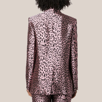 Gotstyle Fashion - Zadig & Voltaire Blazers Leopard Pattern Jacquard Peak Lapel Blazer - Pink