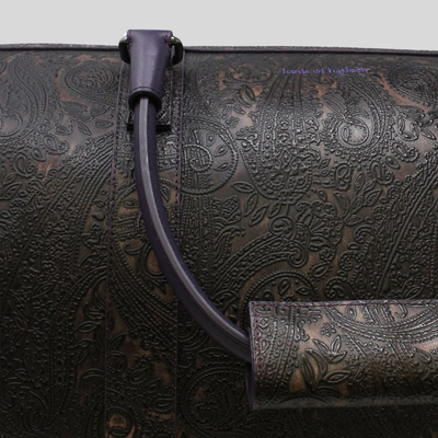 Gotstyle Fashion - Lords of Harlech Bags Paisley Pattern Leather Travel Bag - Brown