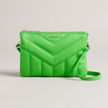 Quilted Leather Puffer Crossbody Bag - Green