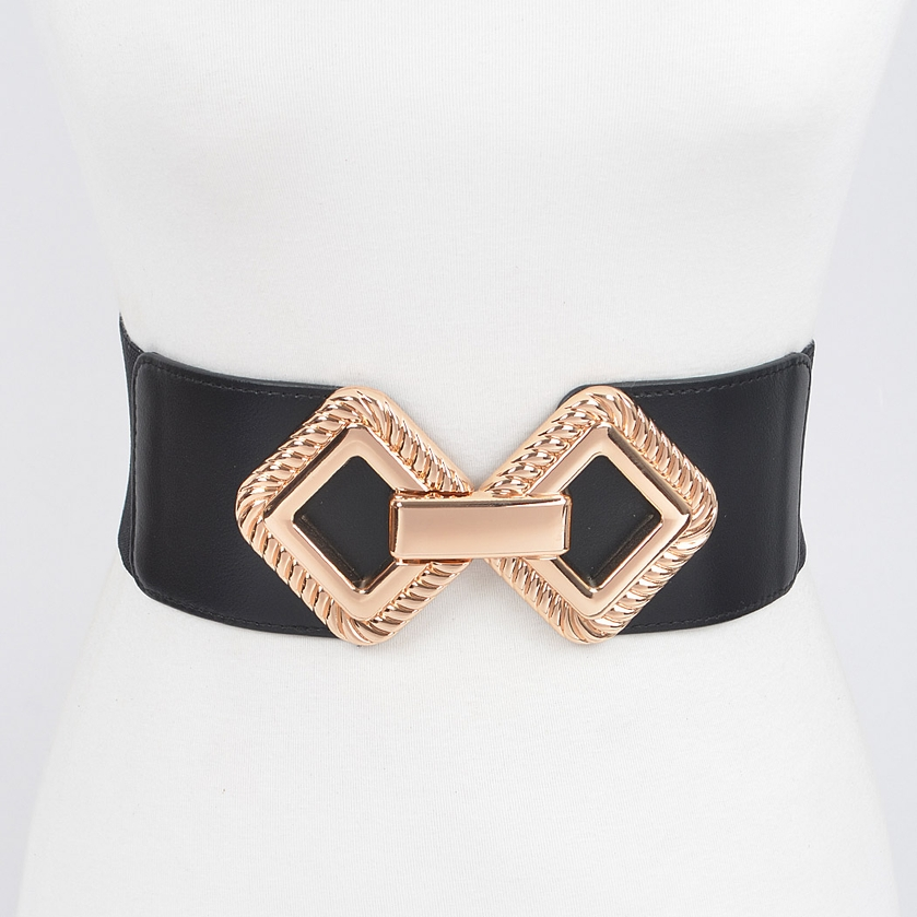 Big Buckle Plus Size Stretch Belt - Black