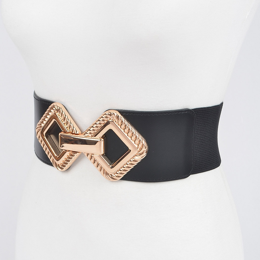 Big Buckle Plus Size Stretch Belt - Black