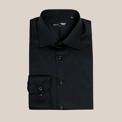 Gotstyle Fashion - Horst Collar Shirts Slim Fit Cotton Stretch Dress Shirt - Black