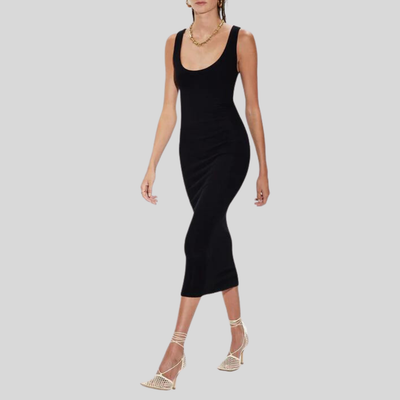 Gotstyle Fashion - Cotton Citizen Dresses Ribbed Bodycon Sleeveless Midi Dress - Black