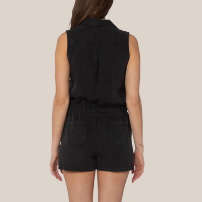 Gotstyle Fashion - Velvet Heart Jumpsuits Sleeveless Flap Pocket Romper - Black