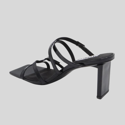 Gotstyle Fashion - Caverley Shoes Square Toe Multi Strap and Buckle Heel - Black