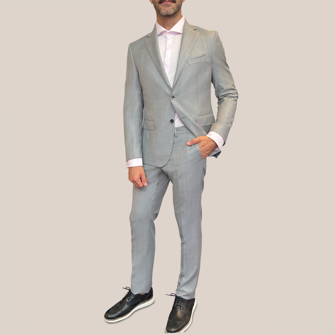 Gotstyle Fashion - Calvaresi Pants Melange Wool Dress Pant - Grey