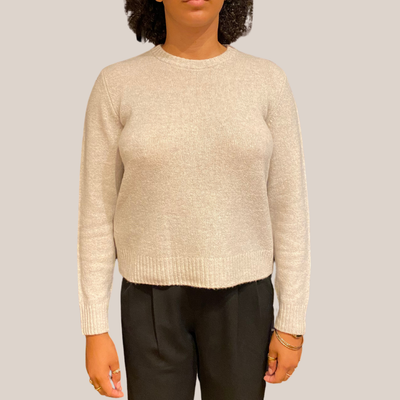 Gotstyle Fashion - Alashan Cashmere Sweaters Cropped Cashmere Crew Sweater - Light Grey