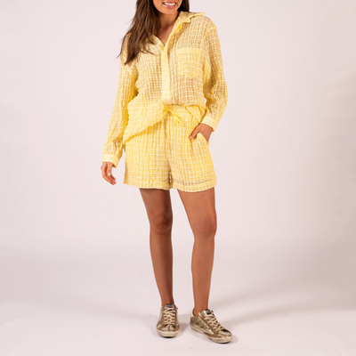 Gotstyle Fashion - We Are The Others Blouses Checks Crinkle Shirt - Yellow