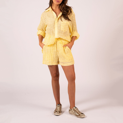 Gotstyle Fashion - We Are The Others Shorts Checks Crinkle Shorts - Yellow