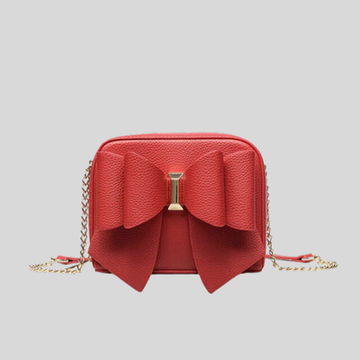 Gotstyle Fashion - Like Dreams Bags Bow Mini Pebbled Crossbody Bag - Red