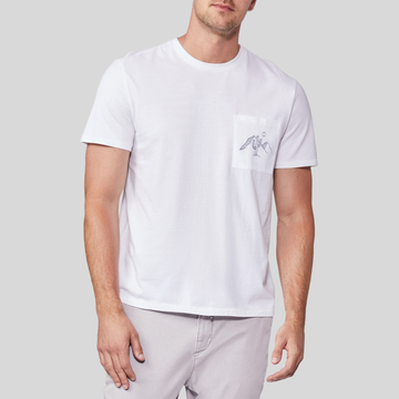 Crew Tee with Pocket Detail - White