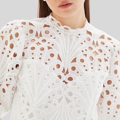 Crochet Detailed Cropped Top - White