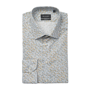 Cut Citrus Fruit Print Shirt - Light Blue