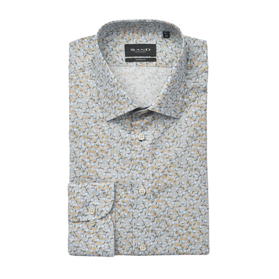 Gotstyle Fashion - Sand Collar Shirts Cut Citrus Fruit Print Shirt - Light Blue