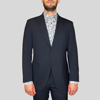 Gotstyle Fashion - Joop! Suits Patch Pocket Stretch Wool Peak Lapel Blazer - Dark Blue