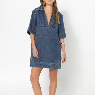 Gotstyle Fashion - Madison Dresses Oversized Denim Mini Dress - Blue