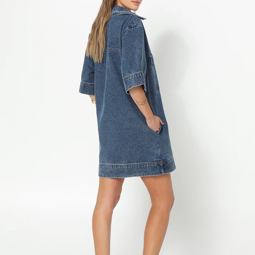 Gotstyle Fashion - Madison Dresses Oversized Denim Mini Dress - Blue